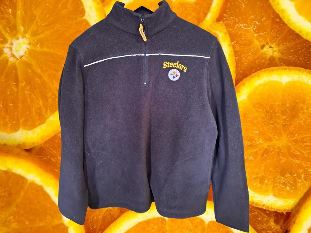 NFL Pittsburgh Steelers Black 1/4 Zip Fleece Size Large‎